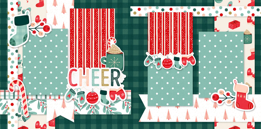 Cheer Christmas Scrapbook Page Kit -by Miss Kate Cuttables – MISS KATE